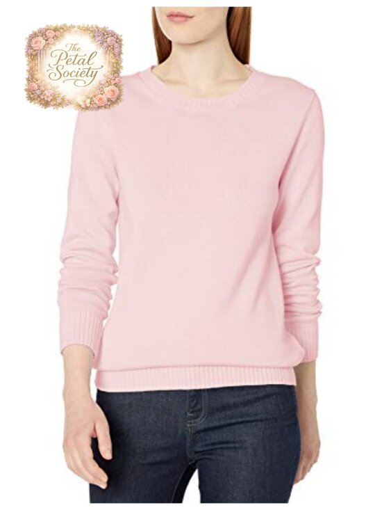 Sweaters - 100% Cotton Crewneck Sweater Lightweight Pullover Long Sleeve